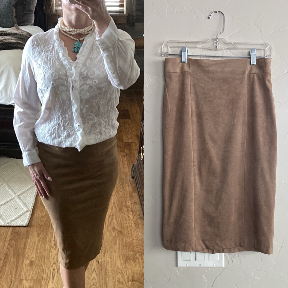 Lila Rose Faux Suede Pencil Skirt